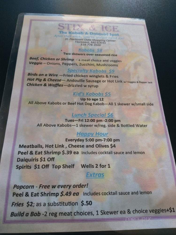 Stix & Ice - Florissant, MO menu_pic