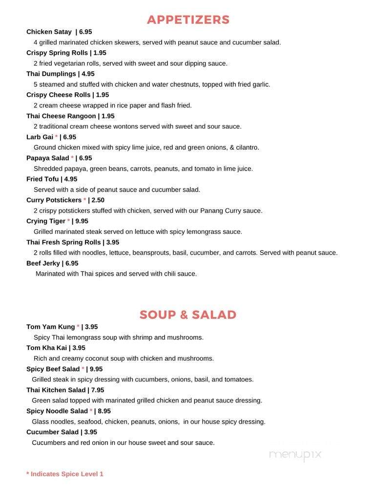 Thai Kitchen - Florissant, MO menu_pic