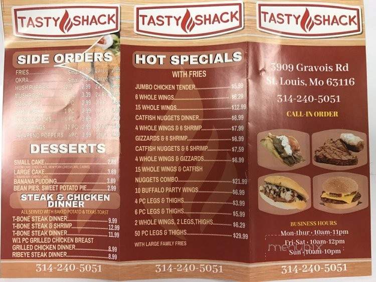 Tasty Shack - Saint Louis, MO menu_pic