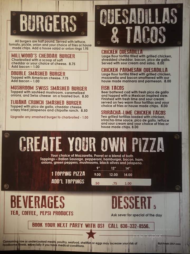 Millwoods Sports Bar and Grill - Wentzville, MO menu_pic