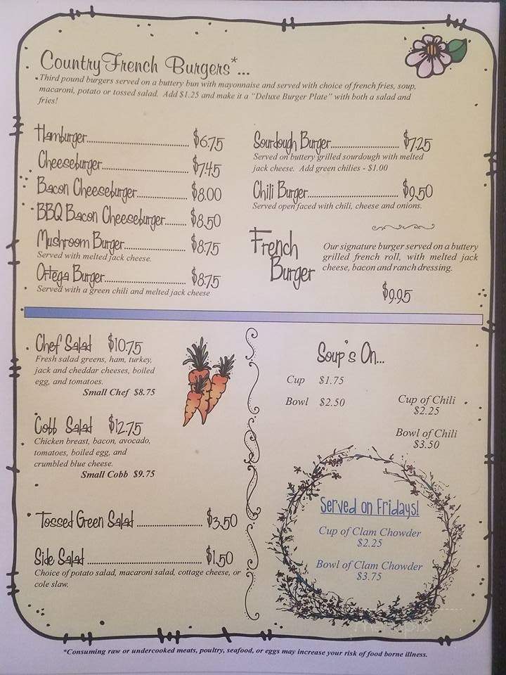 The Country French Cafe - Macon, MO menu_pic