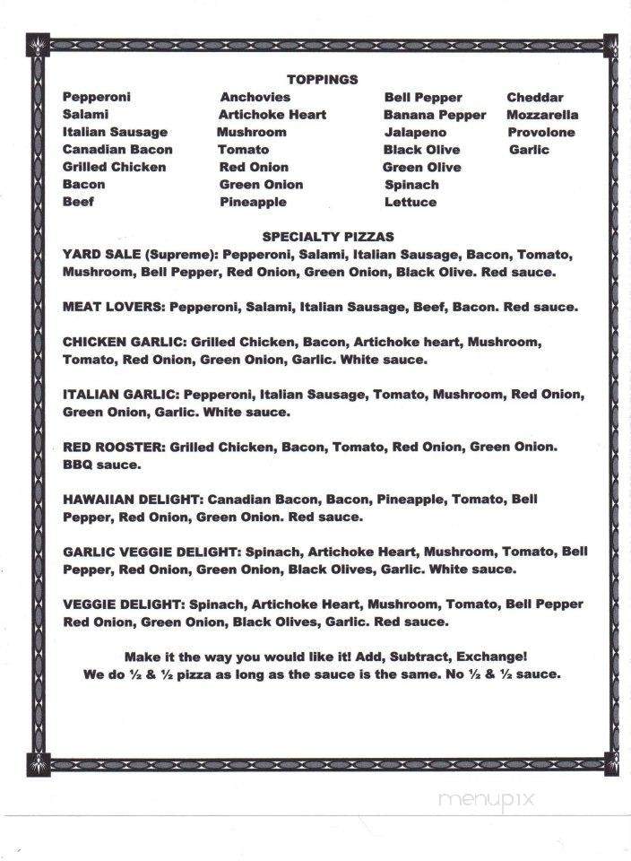Saso's Pizza - Ellington, MO menu_pic