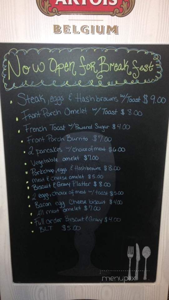 Front Porch Grill - Piedmont, MO menu_pic