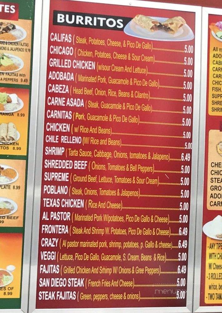 California Taco Shop - Independence, MO menu_pic