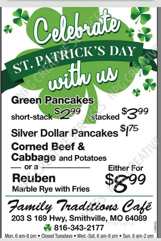 Family Traditions Cafe - Smithville, MO menu_pic