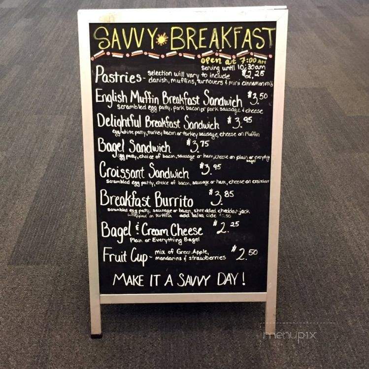 Savvy Coffee & Lunch Bar - Kansas City, MO menu_pic