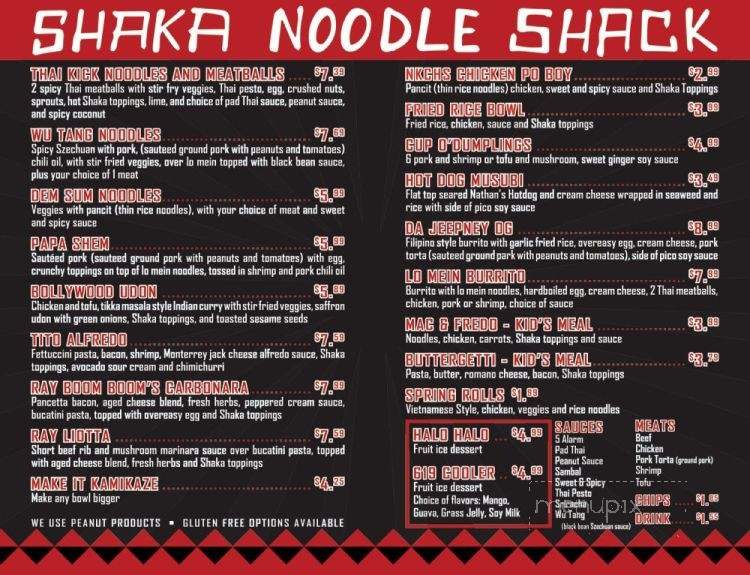 Shaka Noodle Shack - North Kansas City, MO menu_pic