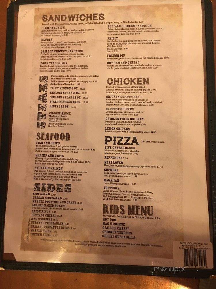 The Outpost Bar & Grill - Kansas City, MO menu_pic