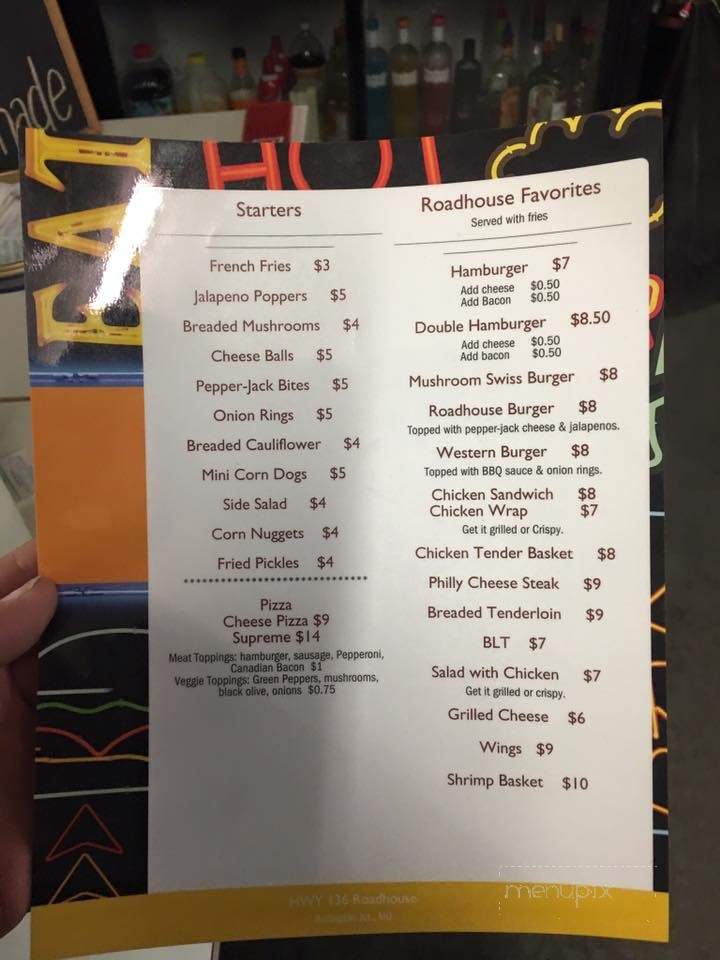 Highway 136 Roadhouse - Burlington Junction, MO menu_pic