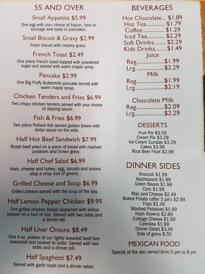 Big Rigs Family Restaurant - Faucett, MO menu_pic