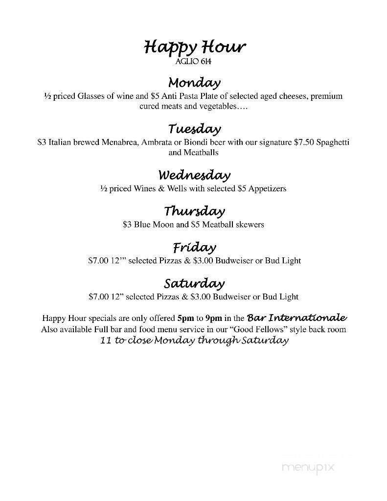Aglio 614 - Saint Joseph, MO menu_pic