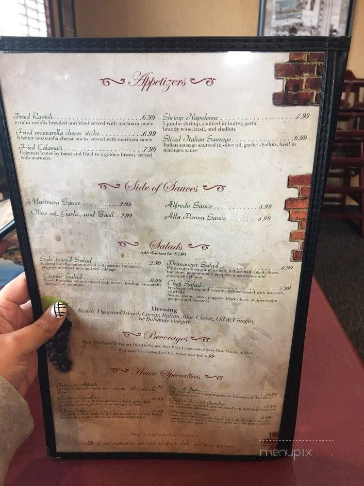 Primavera Italian Restaurant - Saint Joseph, MO menu_pic