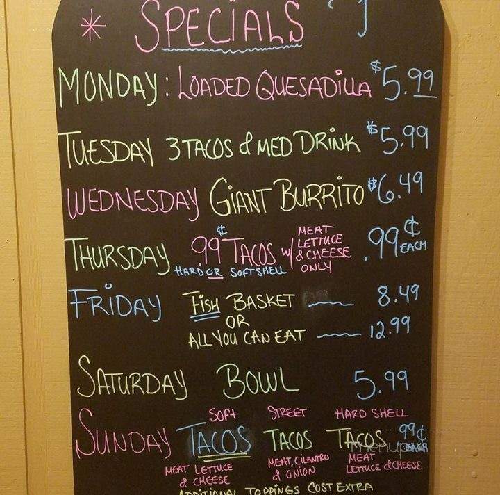 I Don't Care Burrito and Taco Shack - Nevada, MO menu_pic