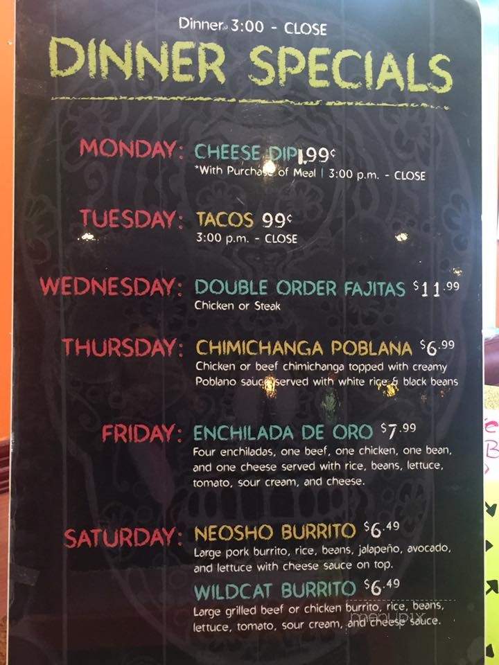El Caballo De Oro - Neosho, MO menu_pic