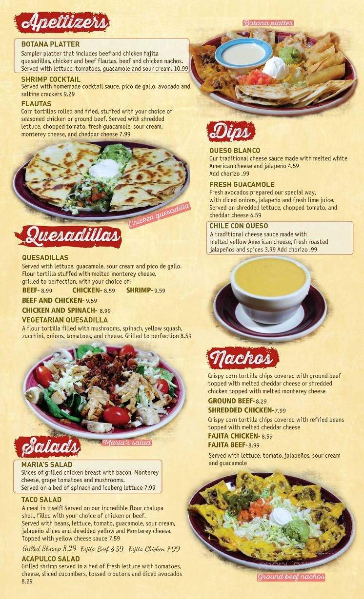 Maria's Mexican Restaurant - Neosho, MO menu_pic