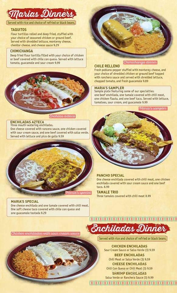Maria's Mexican Restaurant - Neosho, MO menu_pic