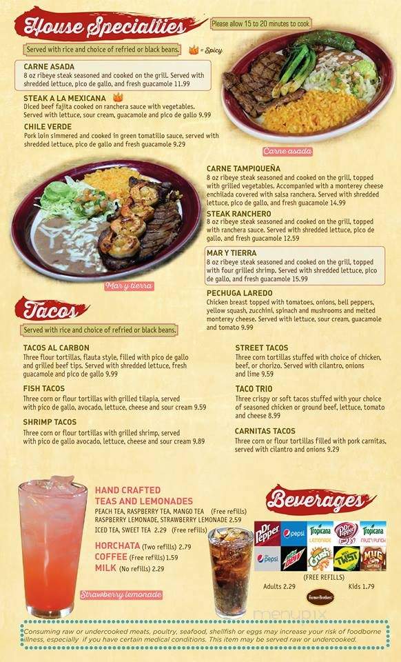 Maria's Mexican Restaurant - Neosho, MO menu_pic