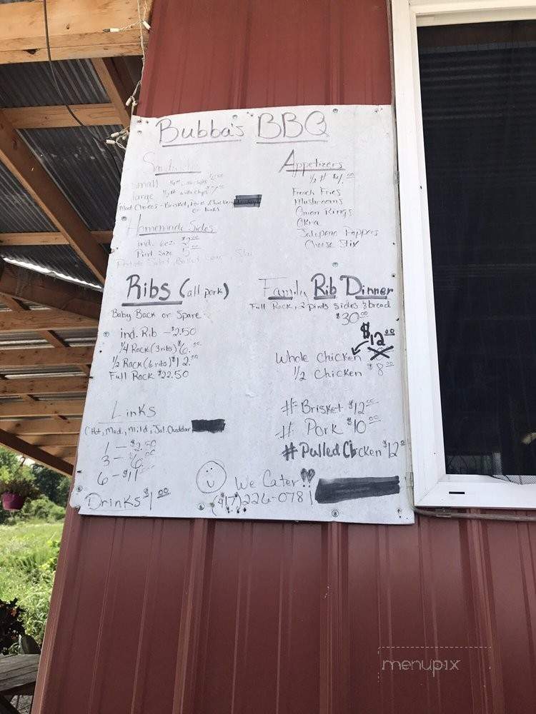 Bubba's BBQ - Pineville, MO menu_pic