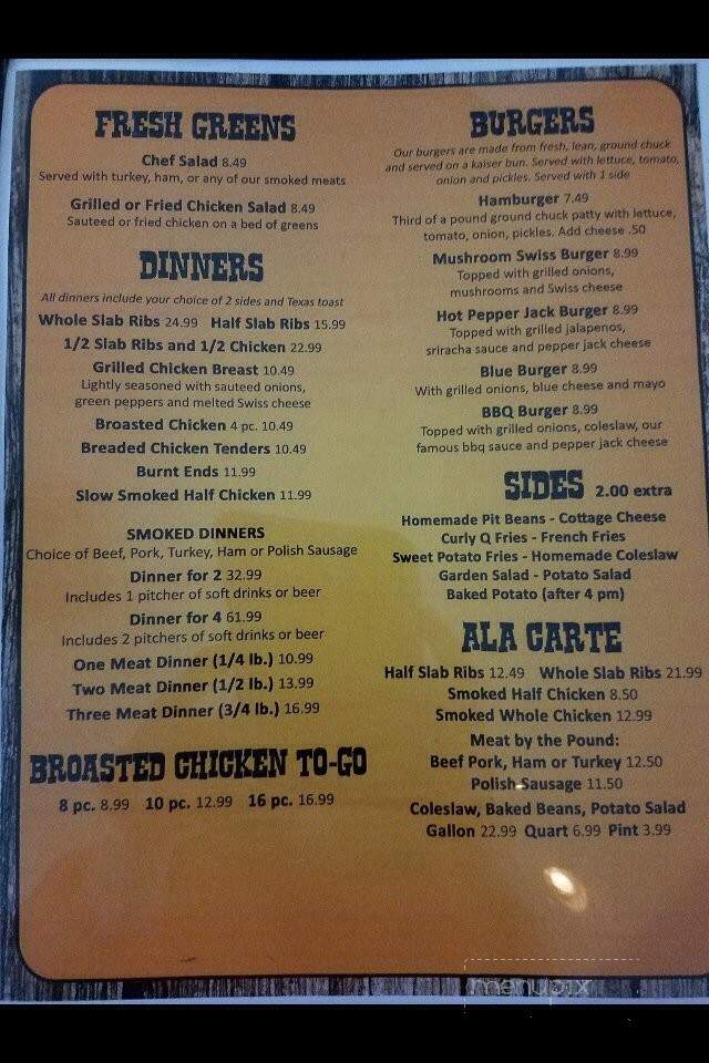 Smokin Bones BBQ - Laurie, MO menu_pic