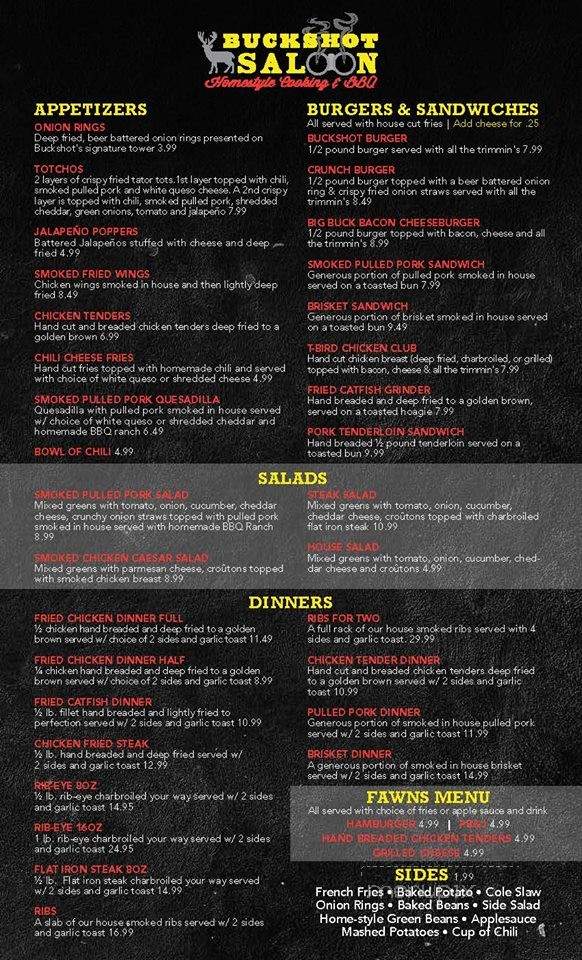 Buckshot Saloon - Kingdom City, MO menu_pic