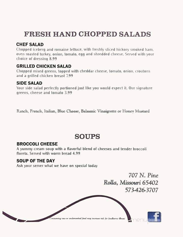 Sidney's - Rolla, MO menu_pic