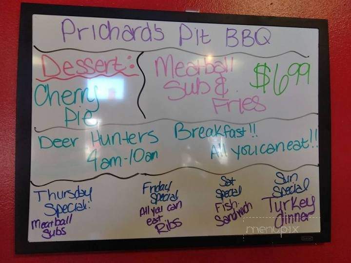Prichard's Pit BBQ - Saint James, MO menu_pic