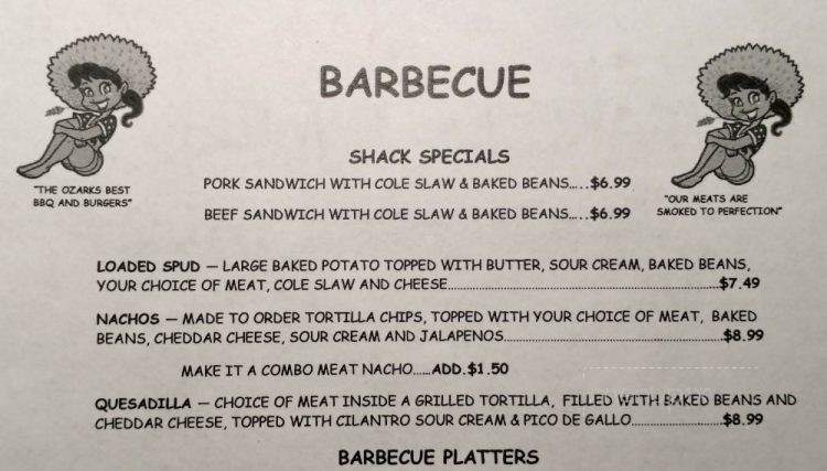 KIM's BBQ Shack - Branson, MO menu_pic