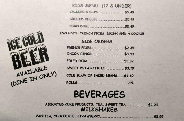 KIM's BBQ Shack - Branson, MO menu_pic