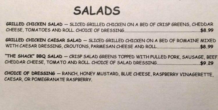 KIM's BBQ Shack - Branson, MO menu_pic