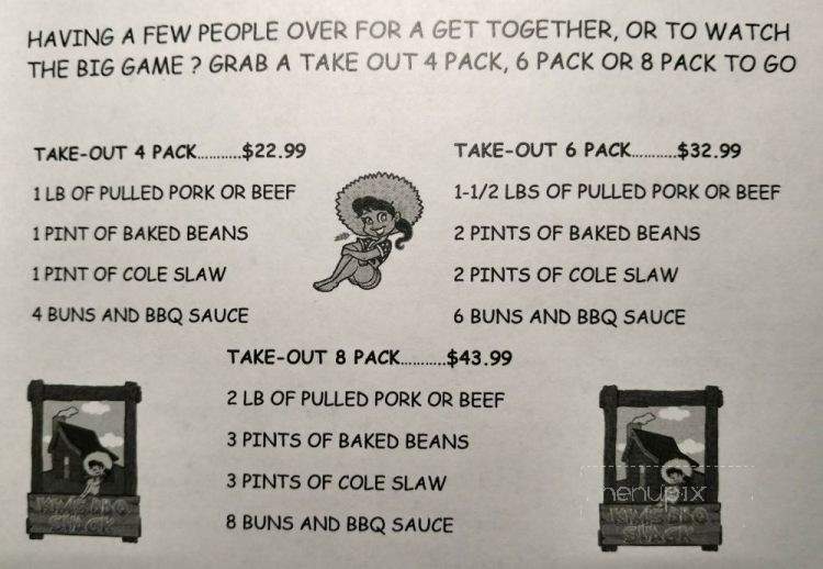 KIM's BBQ Shack - Branson, MO menu_pic
