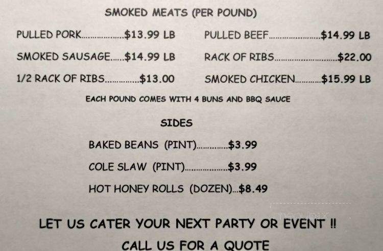 KIM's BBQ Shack - Branson, MO menu_pic
