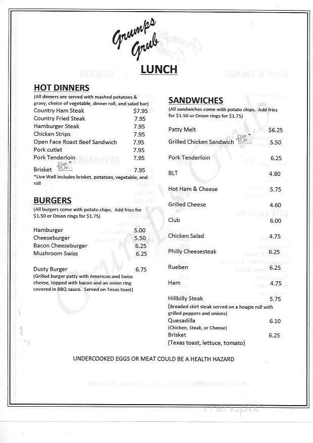 Grump's Grub - West Plains, MO menu_pic