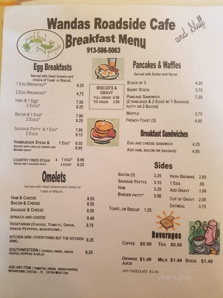 Wanda's Roadside Cafe - De Soto, KS menu_pic
