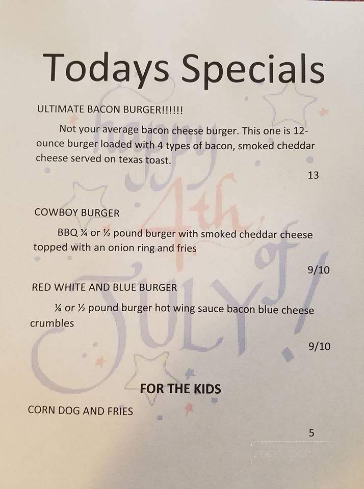 Bobcats Bar and Grill - Ozawkie, KS menu_pic