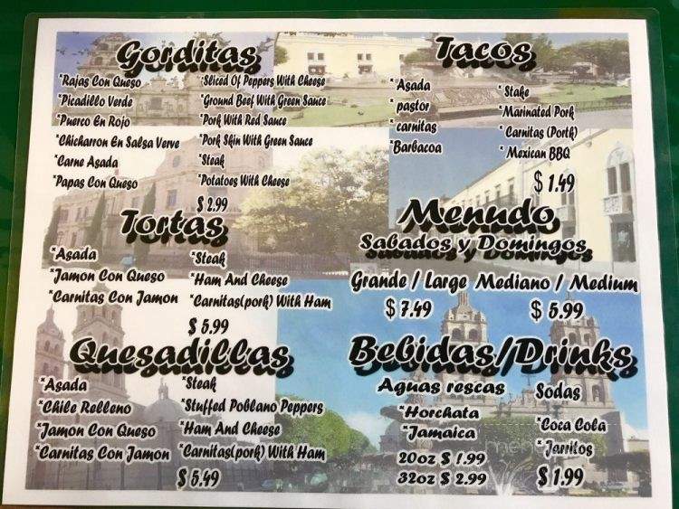 Gorditas Durango - Kansas City, KS menu_pic