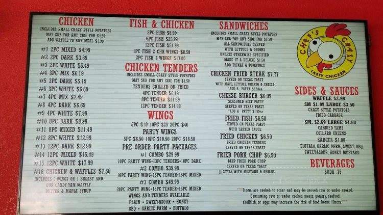 Chef's Crazy Tasty Chicken - Topeka, KS menu_pic