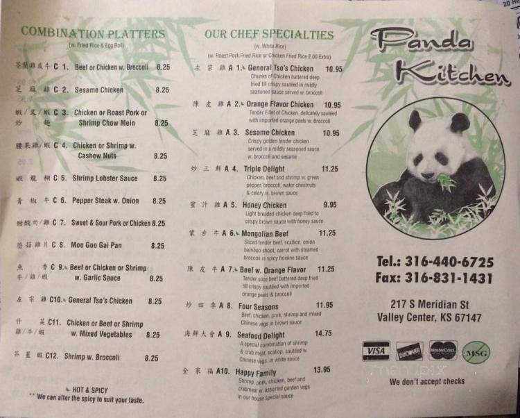 Panda Kitchen - Valley Center, KS menu_pic