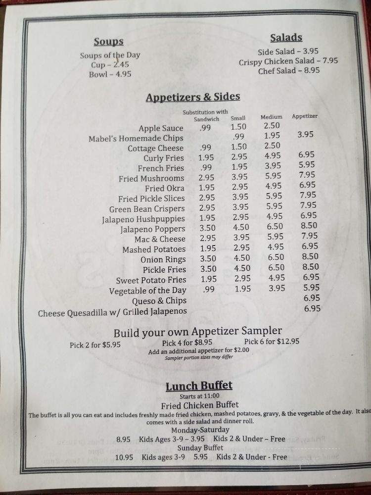 Mabel's Cafe - Larned, KS menu_pic