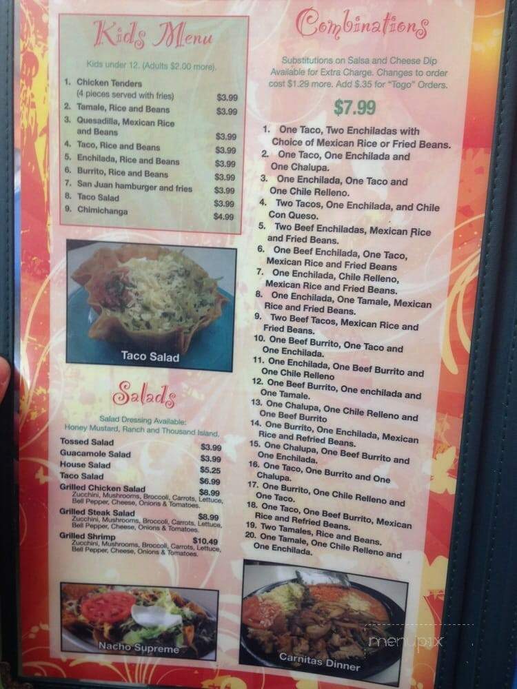El Dos De Oros - Ness City, KS menu_pic