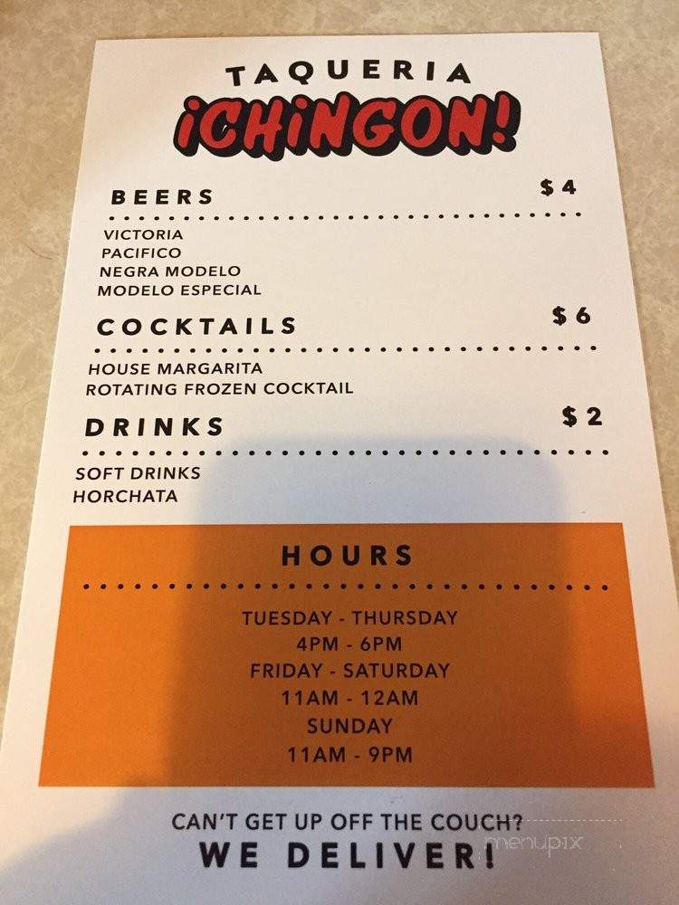 Taqueria Chingon - Omaha, NE menu_pic