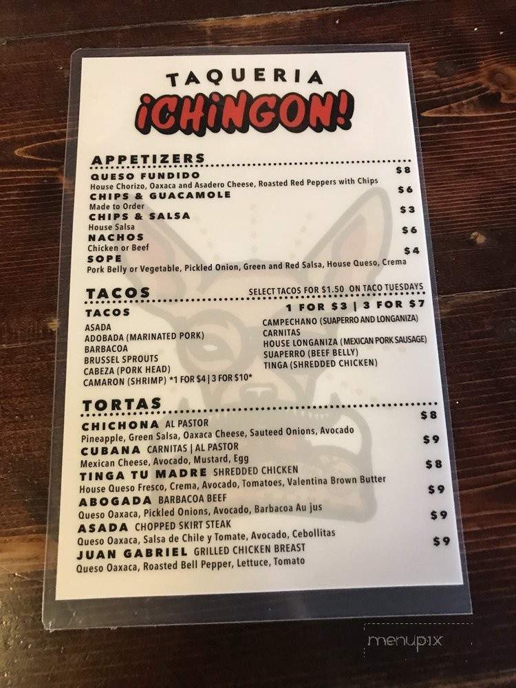 Taqueria Chingon - Omaha, NE menu_pic