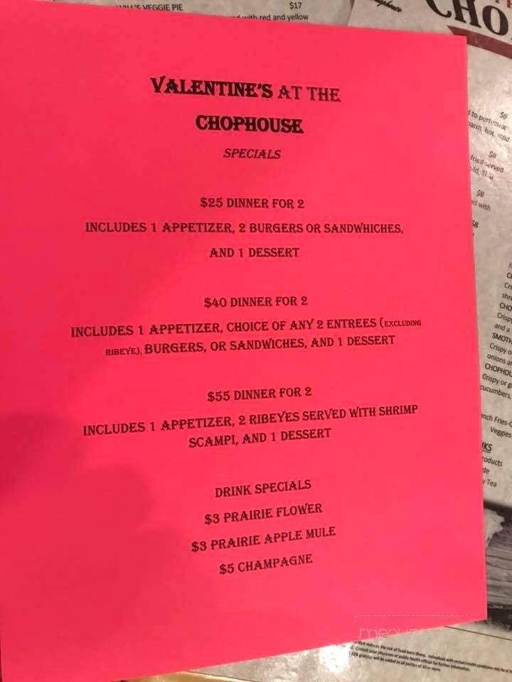 Prairie City Chophouse - Nebraska City, NE menu_pic