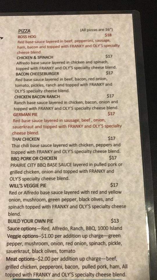 Prairie City Chophouse - Nebraska City, NE menu_pic