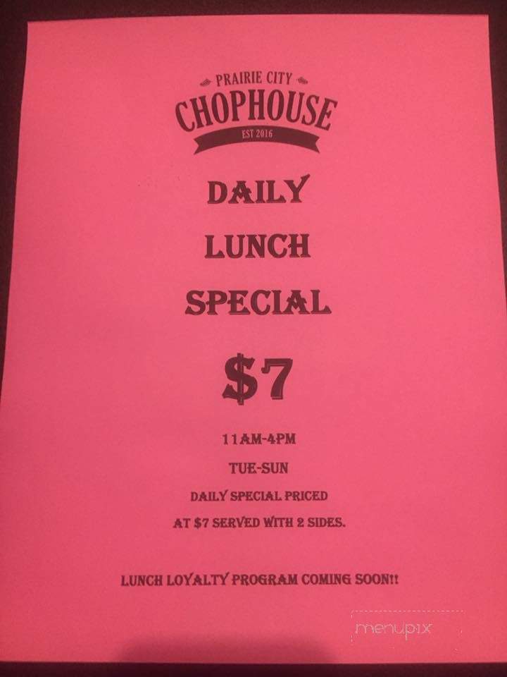 Prairie City Chophouse - Nebraska City, NE menu_pic