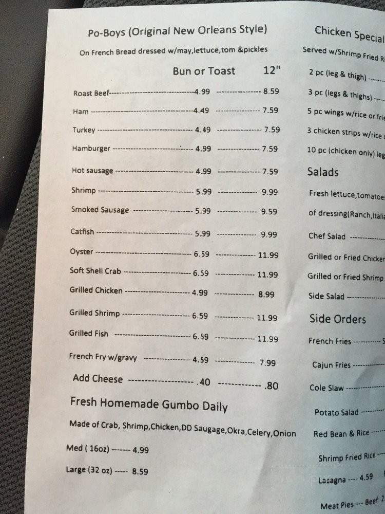 Keith's Seafood - Chalmette, LA menu_pic