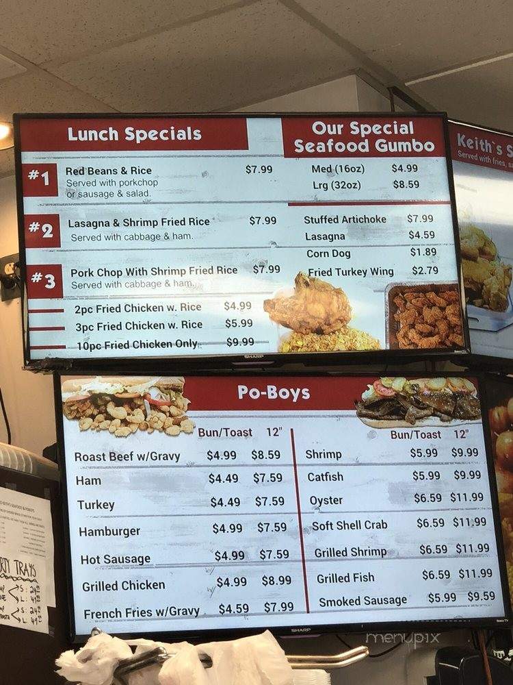 Keith's Seafood - Chalmette, LA menu_pic