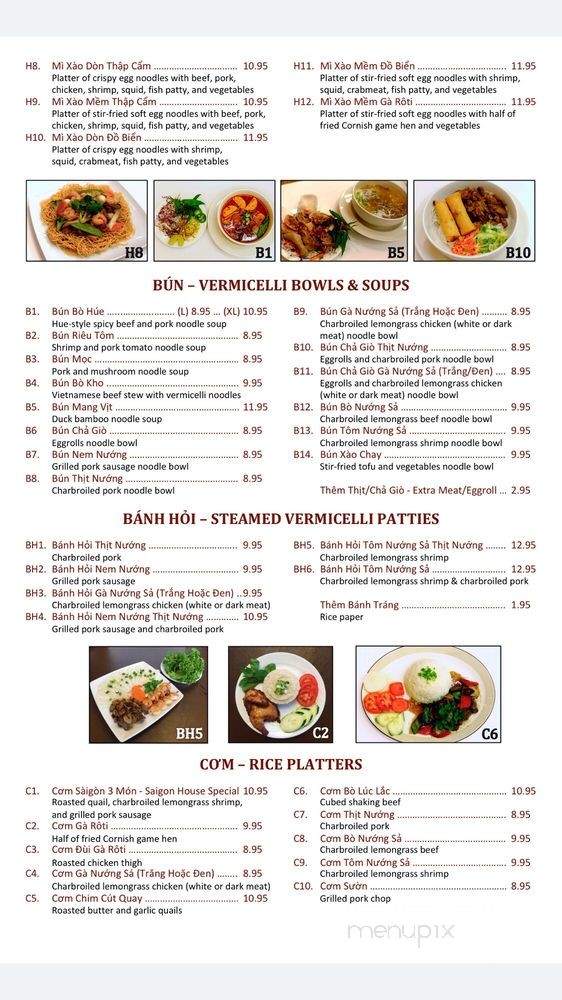 Saigon Noodle House - Terrytown, LA menu_pic