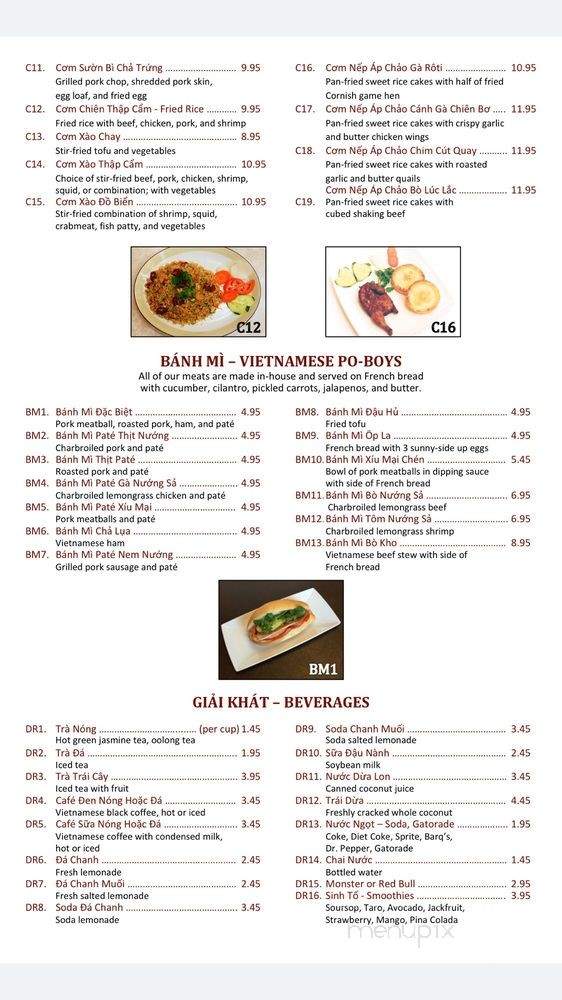 Saigon Noodle House - Terrytown, LA menu_pic
