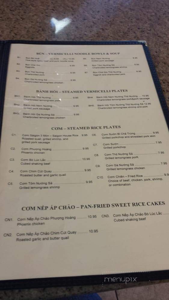 Saigon Noodle House - Terrytown, LA menu_pic