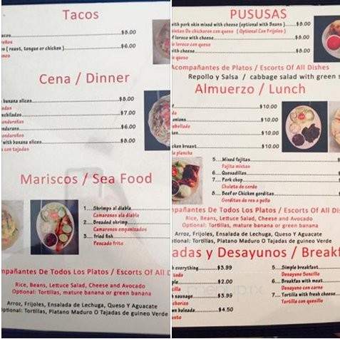 Pupuseria Lila's & Restaurant - Kenner, LA menu_pic